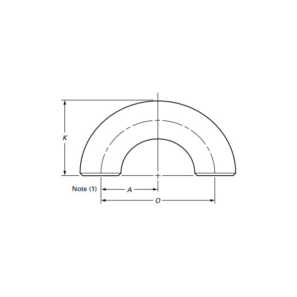 Gomito da 180 gradi con saldatura di testa