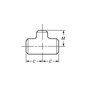 T di riduzione con saldatura di testa